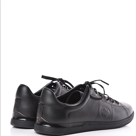 Gucci calfskin interlocking G womens sneakers. - Picture 2 of 5